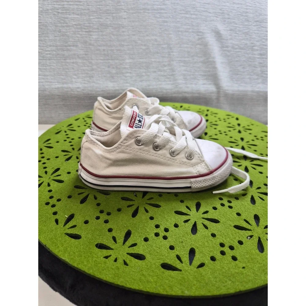 Converse Chuck Taylor All Star Ox 7J256 Baby 8 Shoes White Textile Sneakers